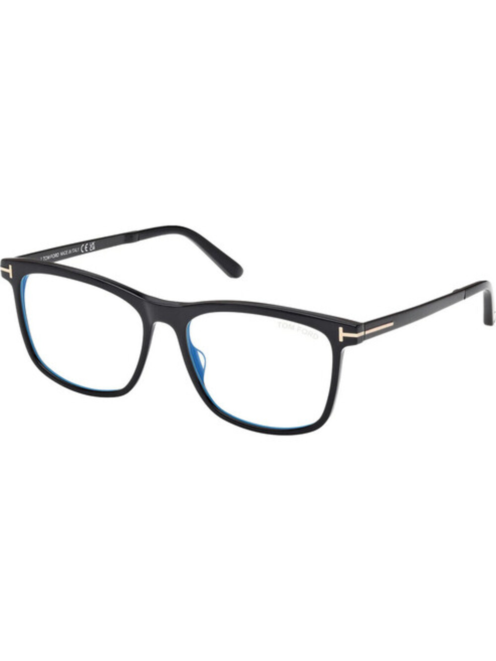 Tom Ford FT6038-B 001 Shiny Black Optical Eyeglasses Frames Blue Block Italy